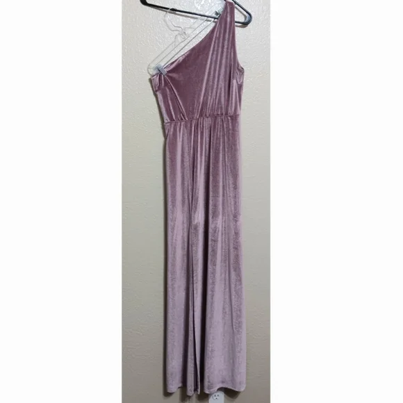 Baltic Born Lilac Purple Velvet One Shoulder Tatiana Maxi Dress - Picture 2 of 4